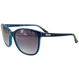 Guess GU7426 Womens Plastic Sunglass Shiny Blue 58-17 Gray Gradient w Case